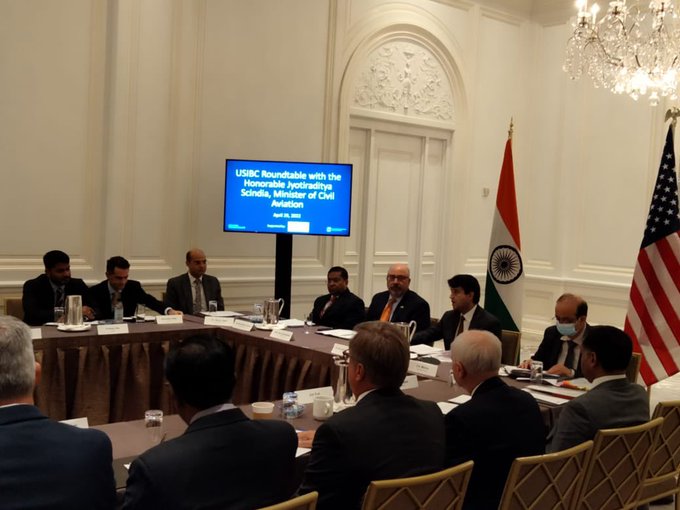 Aviation Minister Scindia holds talks with US aerospace giants on bolstering alliance with India