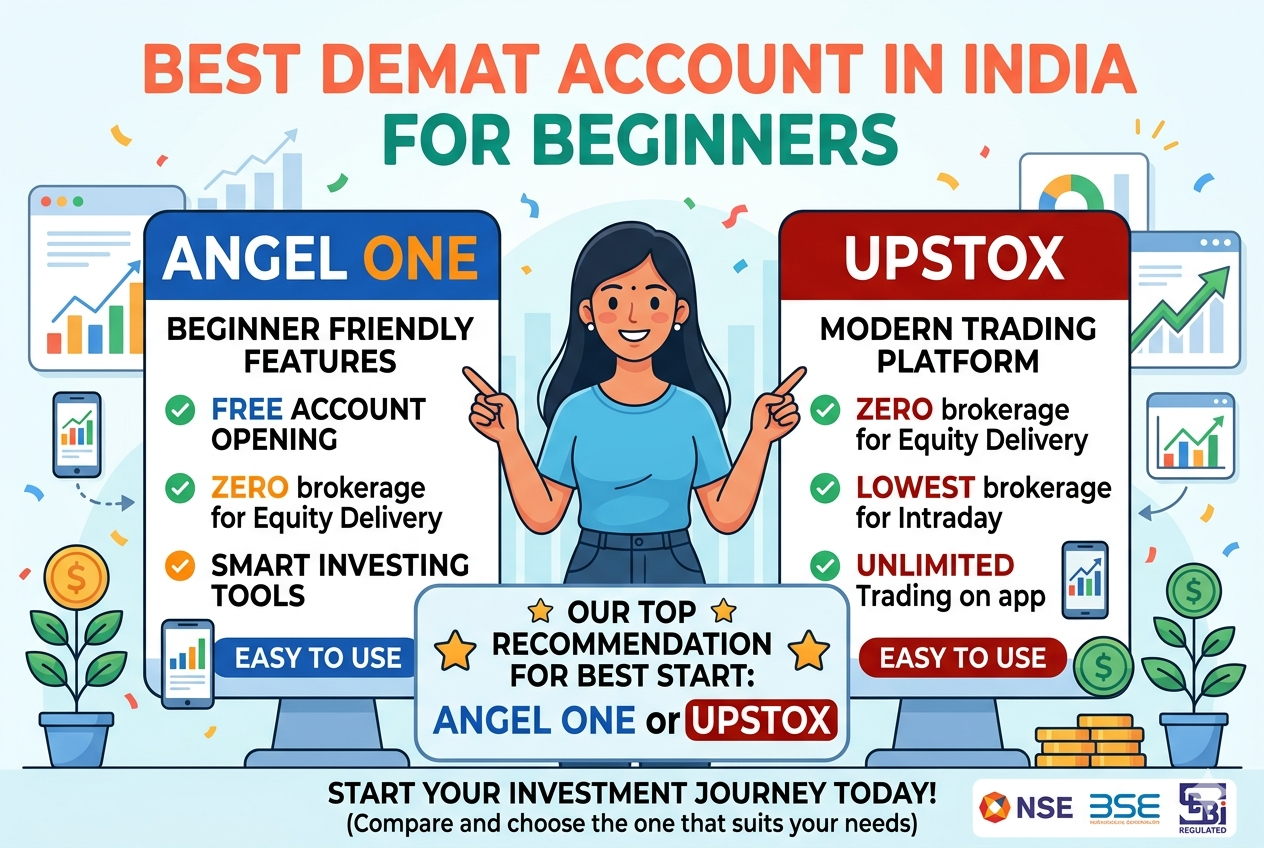 Best Demat Account in India for Beginners (2026 Comparison)